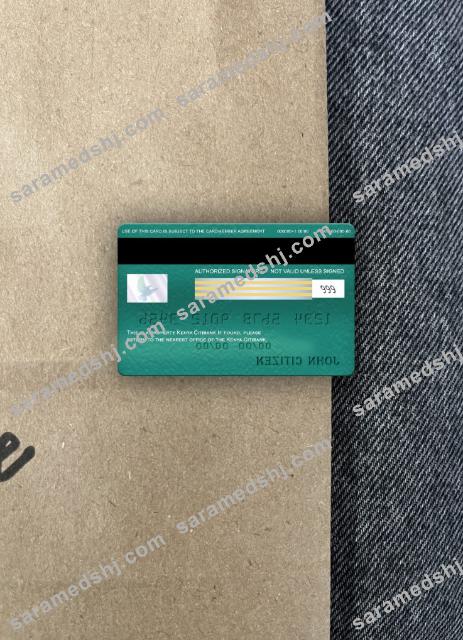 Kenya Citibank visa classic card photolook back